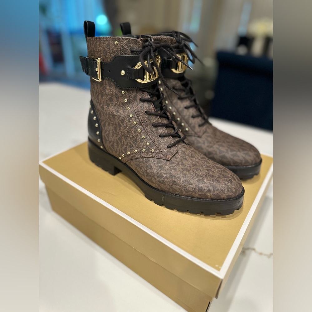 Michael Kors Tan Lace-Up Bootie - Picture 3 of 8